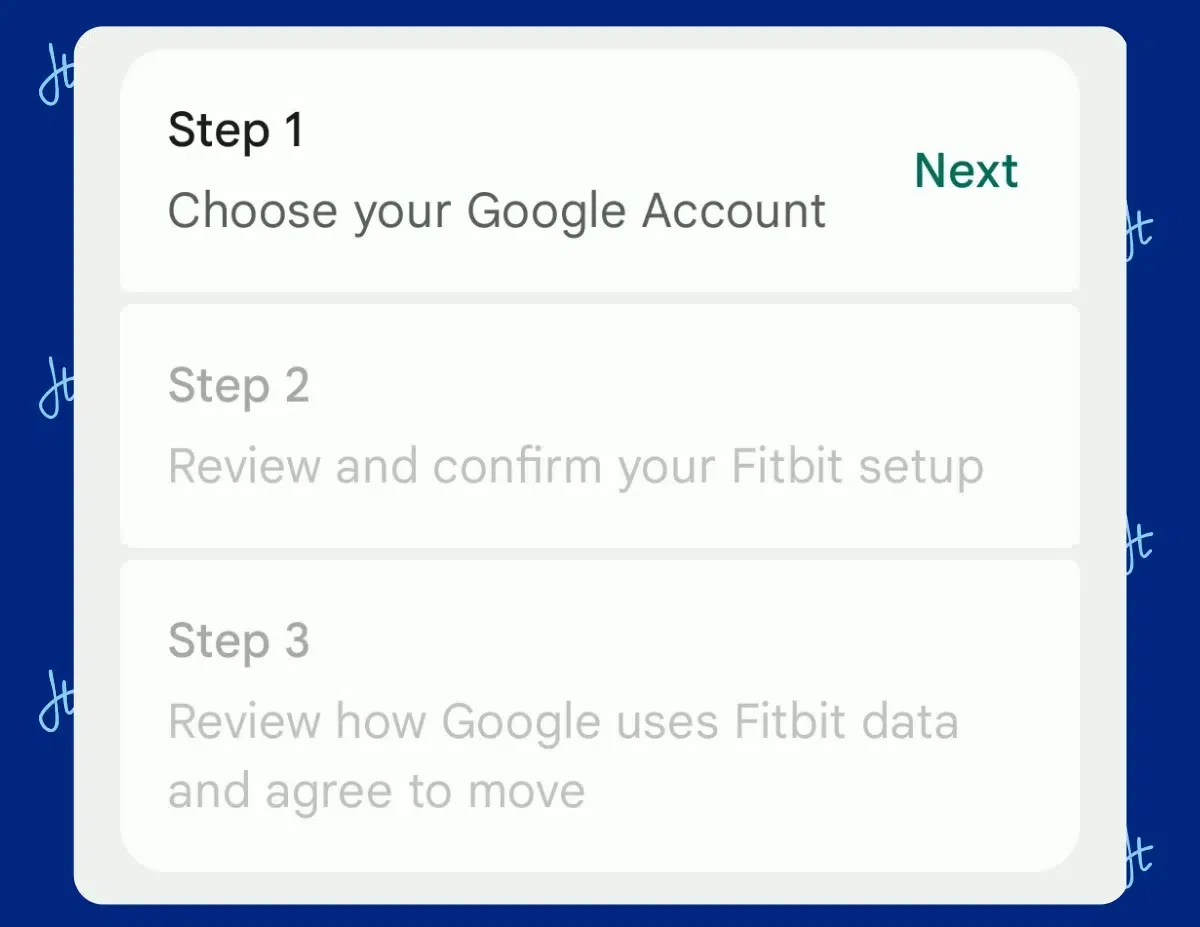 guided three steps in fitbit migration